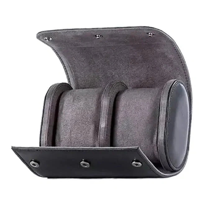 Boîte Montre Cuir Gris 2 Places Voyage