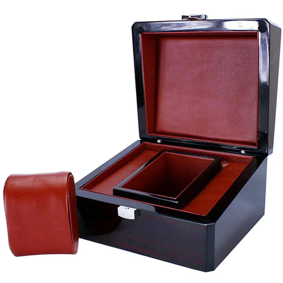 Boîte à Montre Bois Vernis Cuir Royale