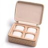 Mallette Montre Cuir Beige 4 Places Trousse