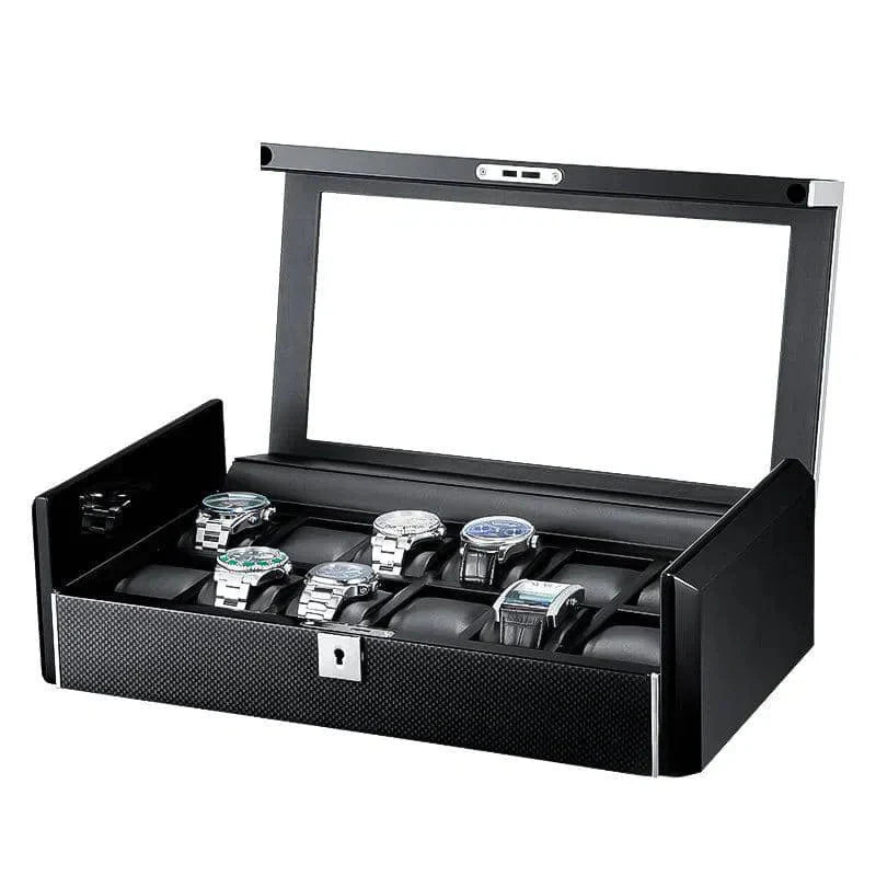 Coffre Fort Montre Bois Carbone 6 Remontoirs