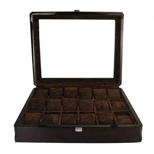 Boîte Montre Velours Marron 18 Places