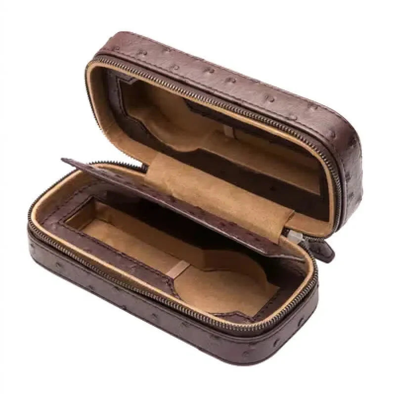 Étui Montre Cuir Marron 2 Emplacements