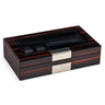 Coffre Fort Montre Bois Cuir 6 Places 3 Lunettes