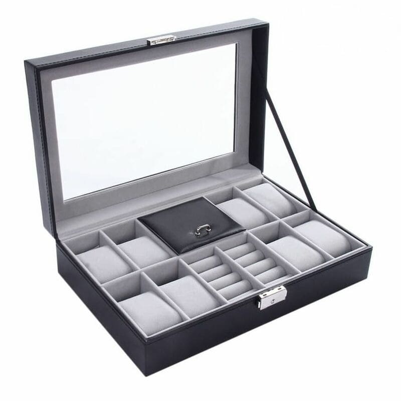 Coffret Montre Simili Cuir Velours 8 Places