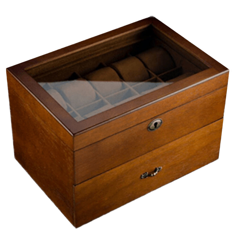 Boîte Montre Bois Vintage 20 Slots Tiroir