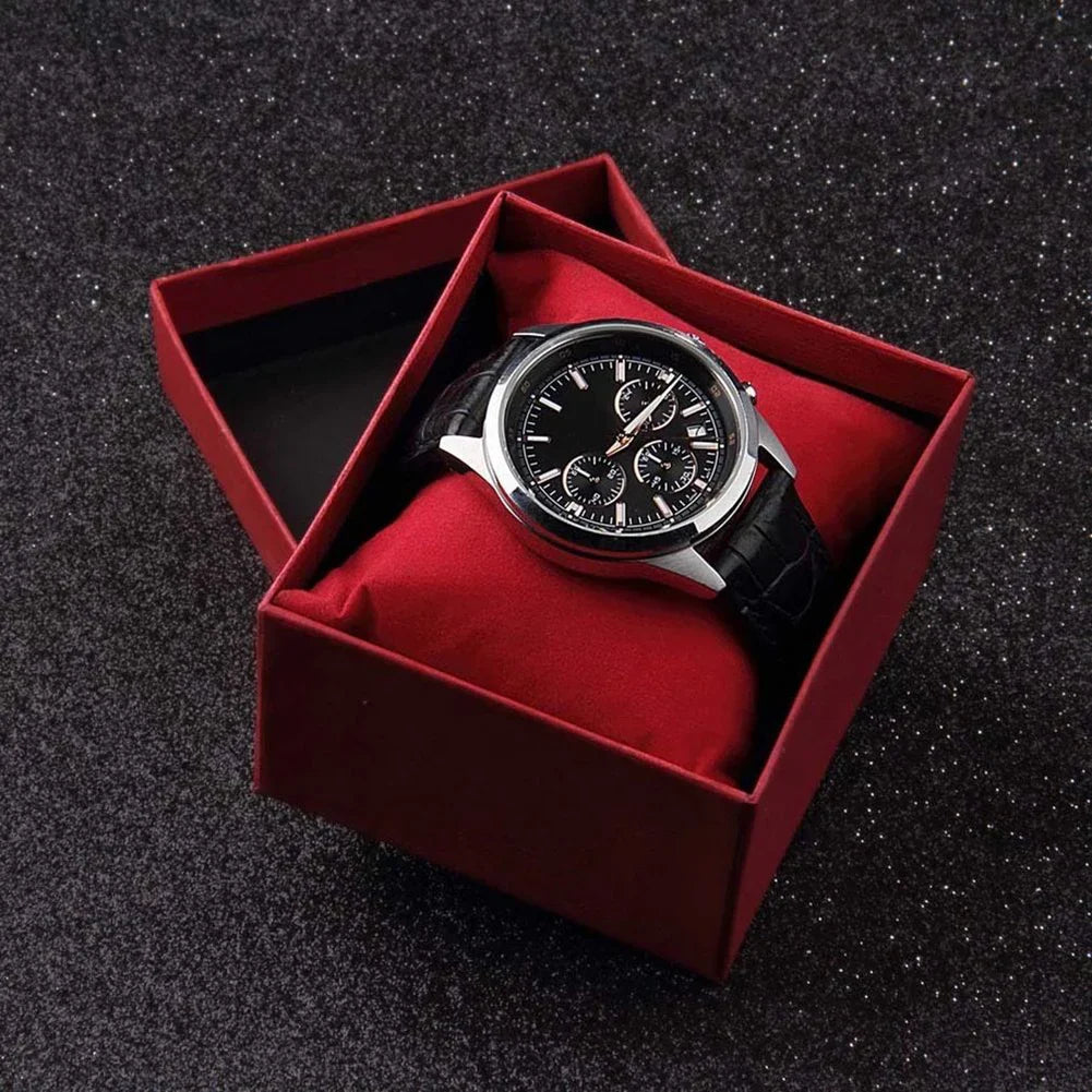 Boîte Cadeau Montre Cuir Compacte Couleurs