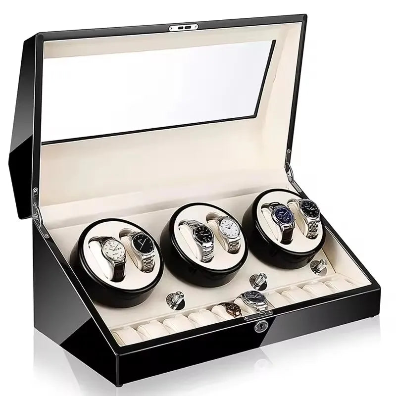 Boîte Montre Carré Bois Laqué Premium Écrin