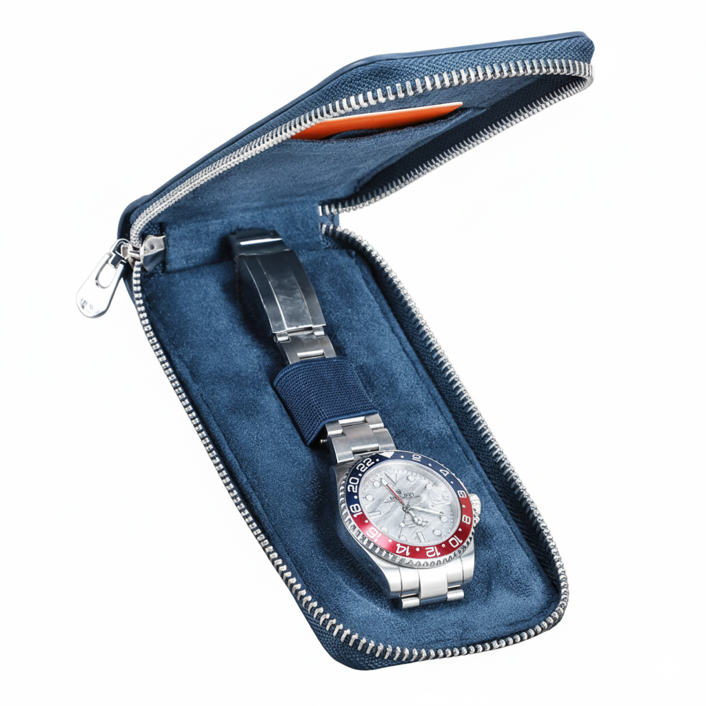 Boîte Montre Cuir Écrin Individuel Compact