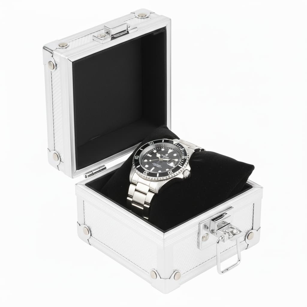 Boîte Montre Métal Aluminium 1 Place Sécurisée