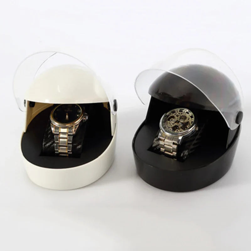 Boîte Montre Plexiglas Casque Design Présentoir Créatif