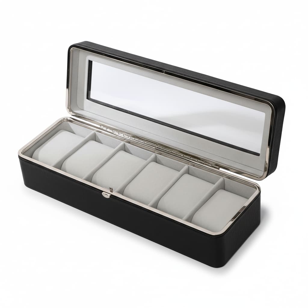 Boîte Montres Cuir Voyage 6 Emplacements Premium