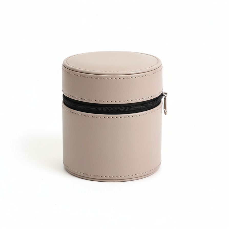 Étui Montre Cuir Voyage Zippé Compact
