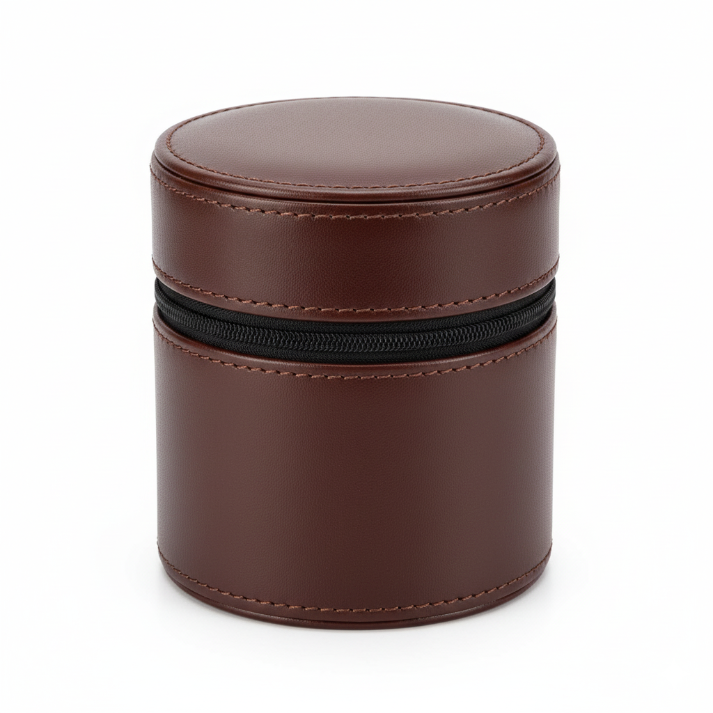 Étui Montre Cuir Voyage Zippé Compact