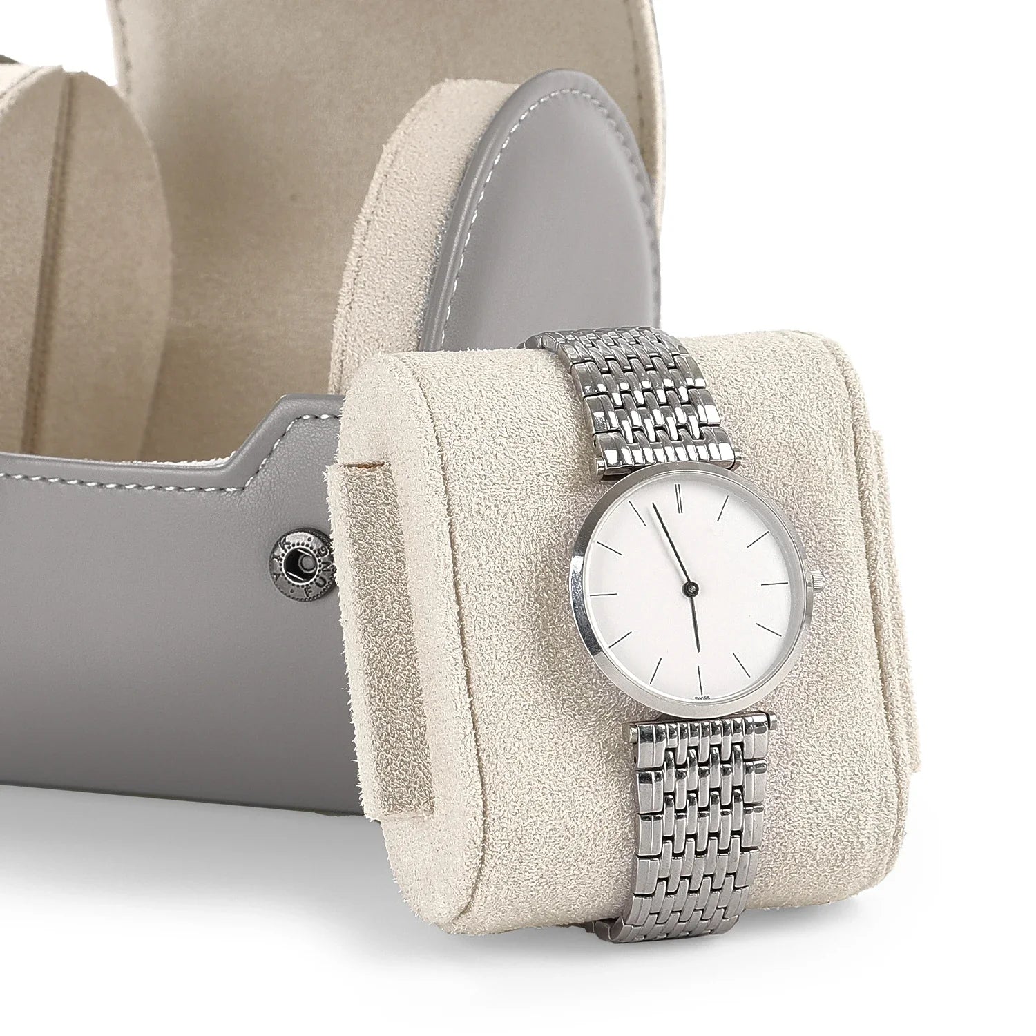 Étui Montre Cuir Voyage Gris 1 à 3 Slots