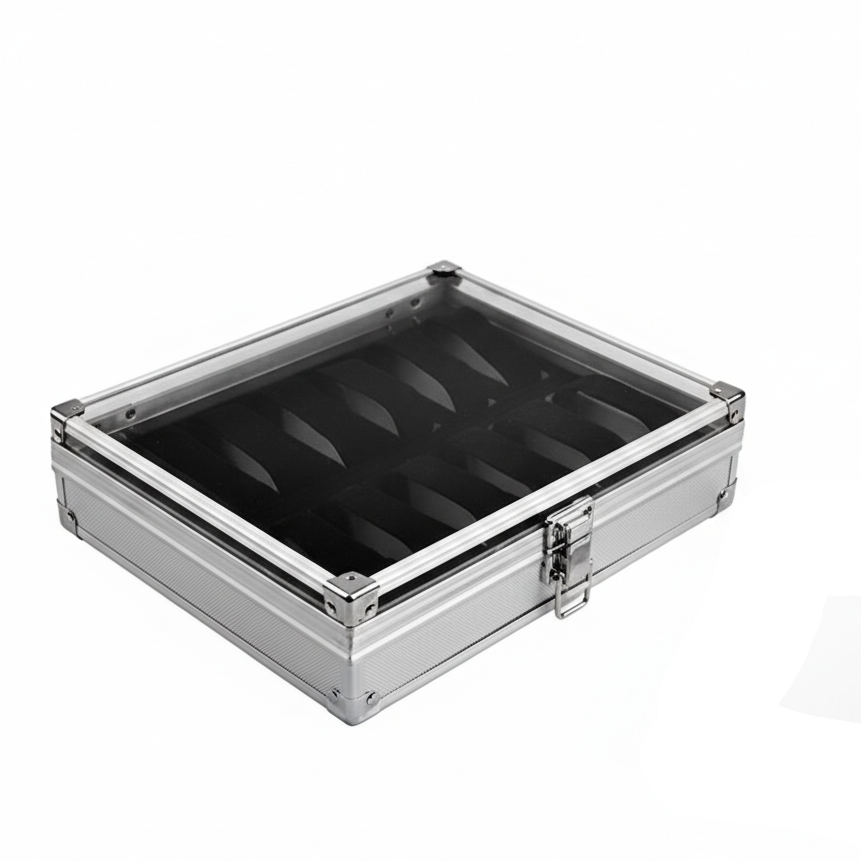 Boîte Montre Métal Aluminium 12 Emplacements