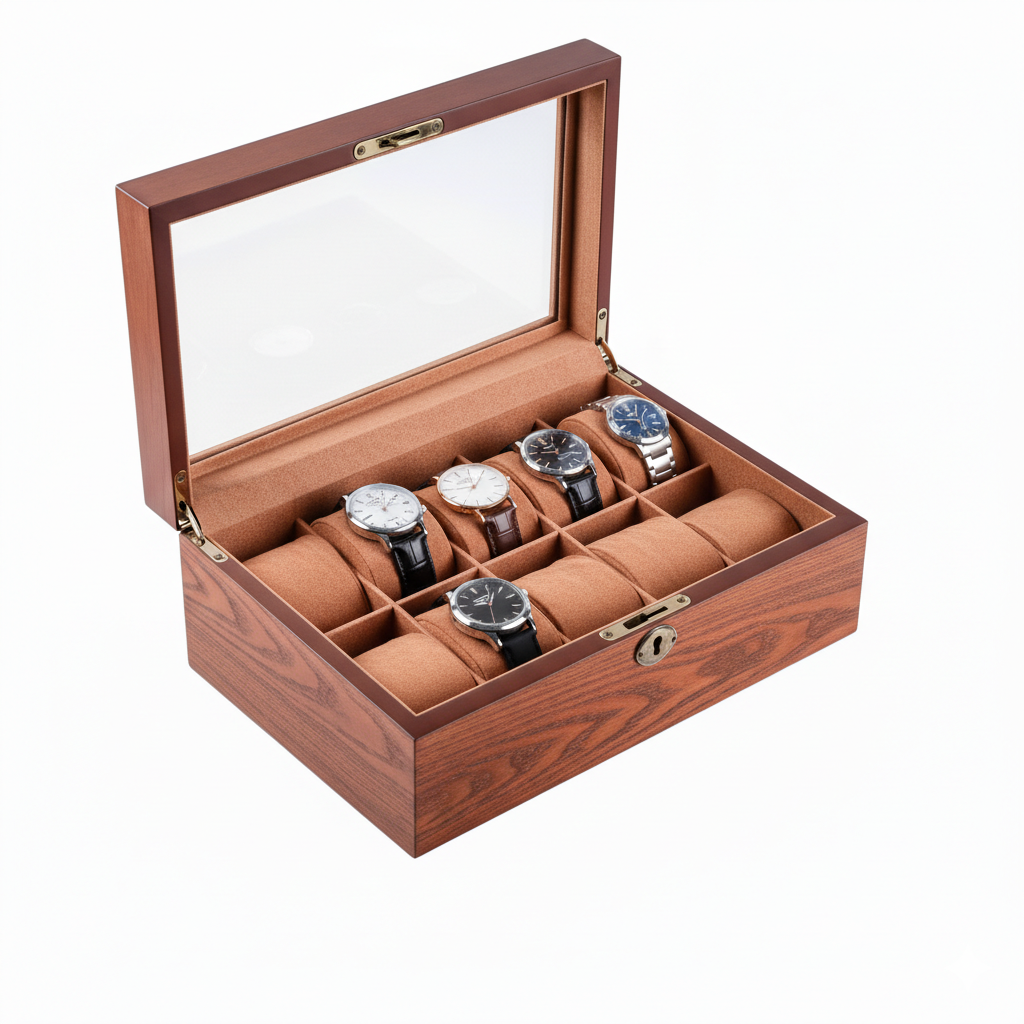 Boîte Montre Bois Vitrine 2 10 20 Sécurisée
