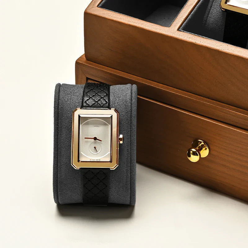 Coffret Bois Vitrine Montres 2 Niveaux Tiroir