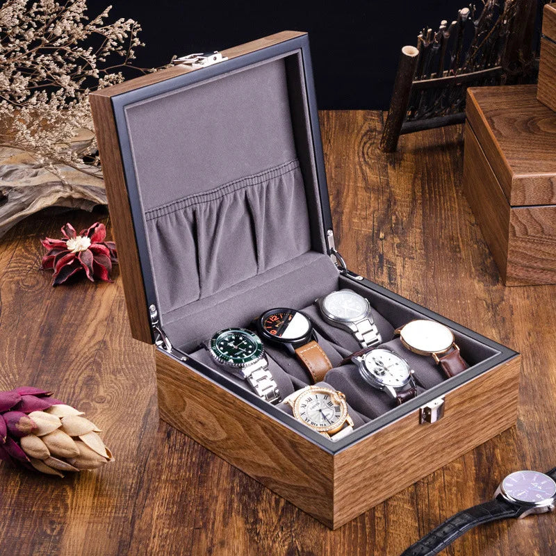 Boîte Montre Bois Noyer Sans Vitrine 3 à 10