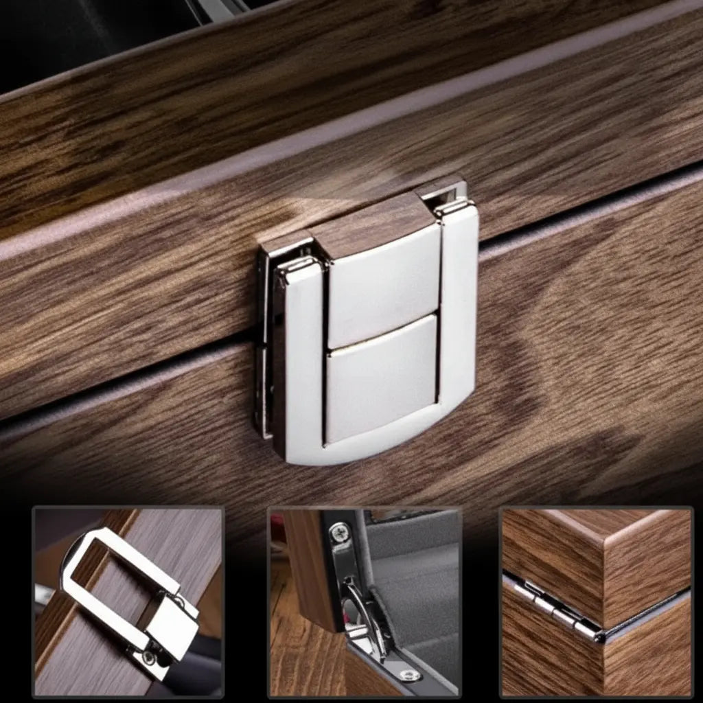 Coffret Montres Bois Noyer Vitrine 4 à 10 Places