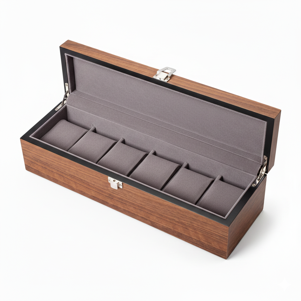 Boîte Montre Bois Noyer Sans Vitrine 3 à 10