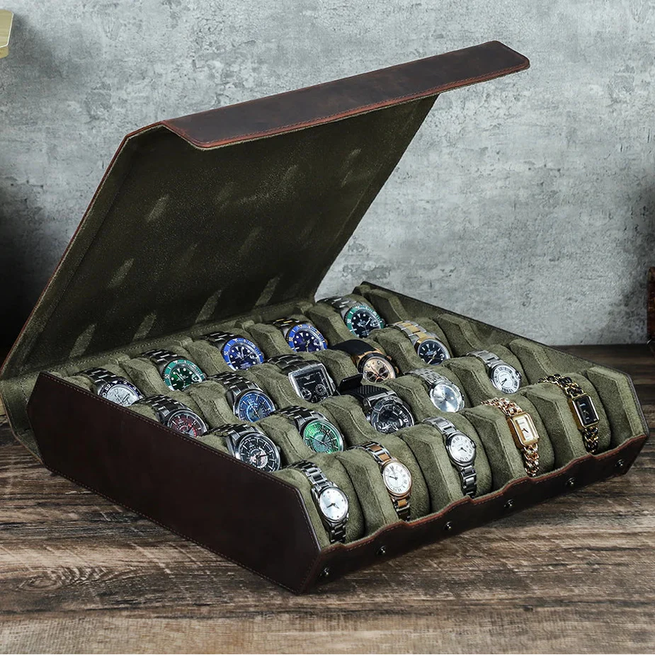 Boîte Montres Cuir Vintage 12 à 20 Places Luxe