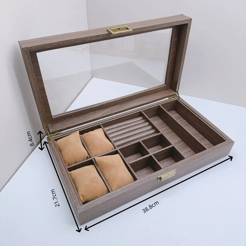 Boîte Bijoux Cuir Grande Capacité Coffret Montres