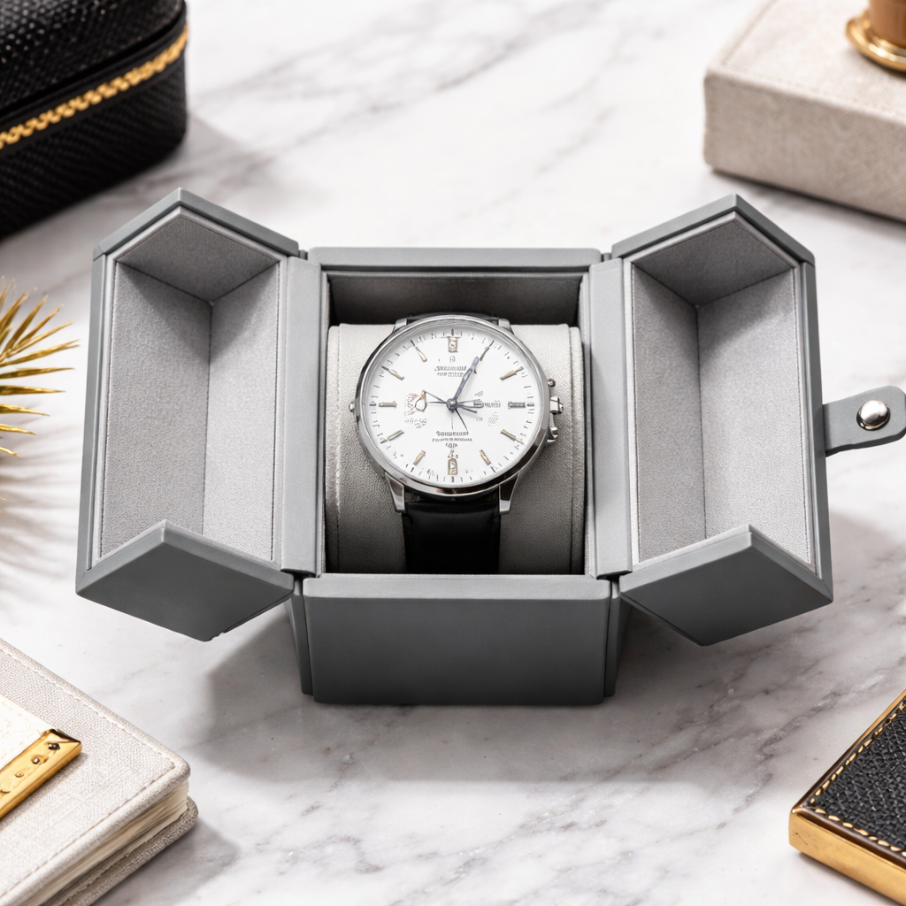 Boîte Montre Cuir Écrin Minimaliste Chic