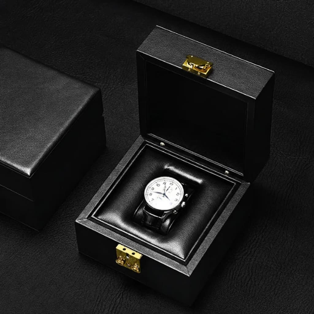 Boîte Montre Cuir Noir 1 Emplacement Luxe