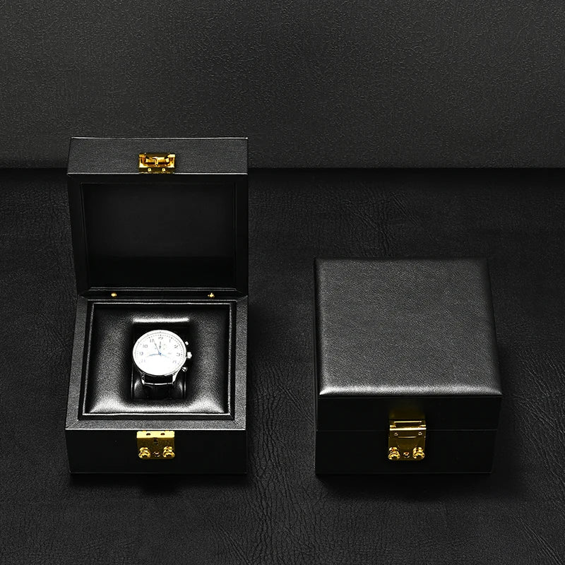 Boîte Montre Cuir Noir 1 Emplacement Luxe