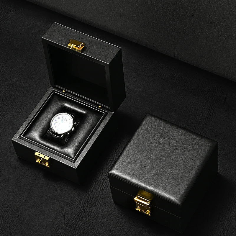 Boîte Montre Cuir Noir 1 Emplacement Luxe