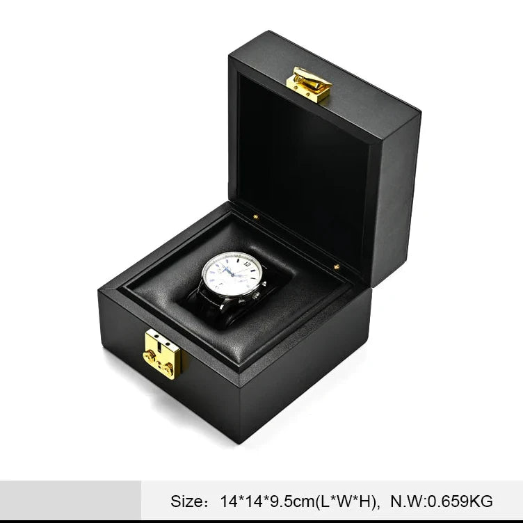 Boîte Montre Cuir Noir 1 Emplacement Luxe