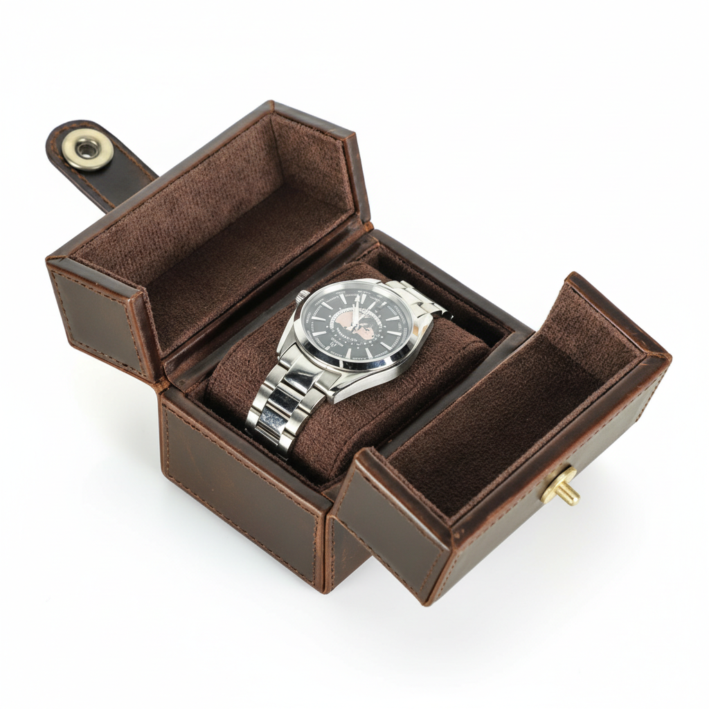 Boîte Montre Cuir Rétro Premium Compact