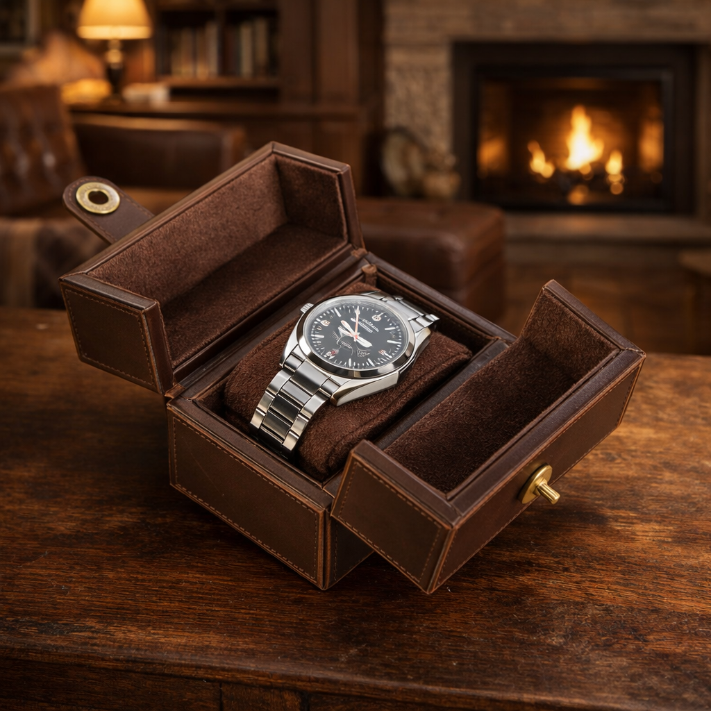 Boîte Montre Cuir Rétro Premium Compact