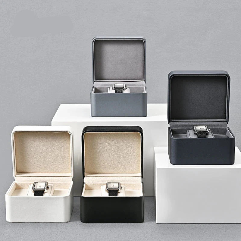 Boîte Montre Cuir Simili Écrin Compact
