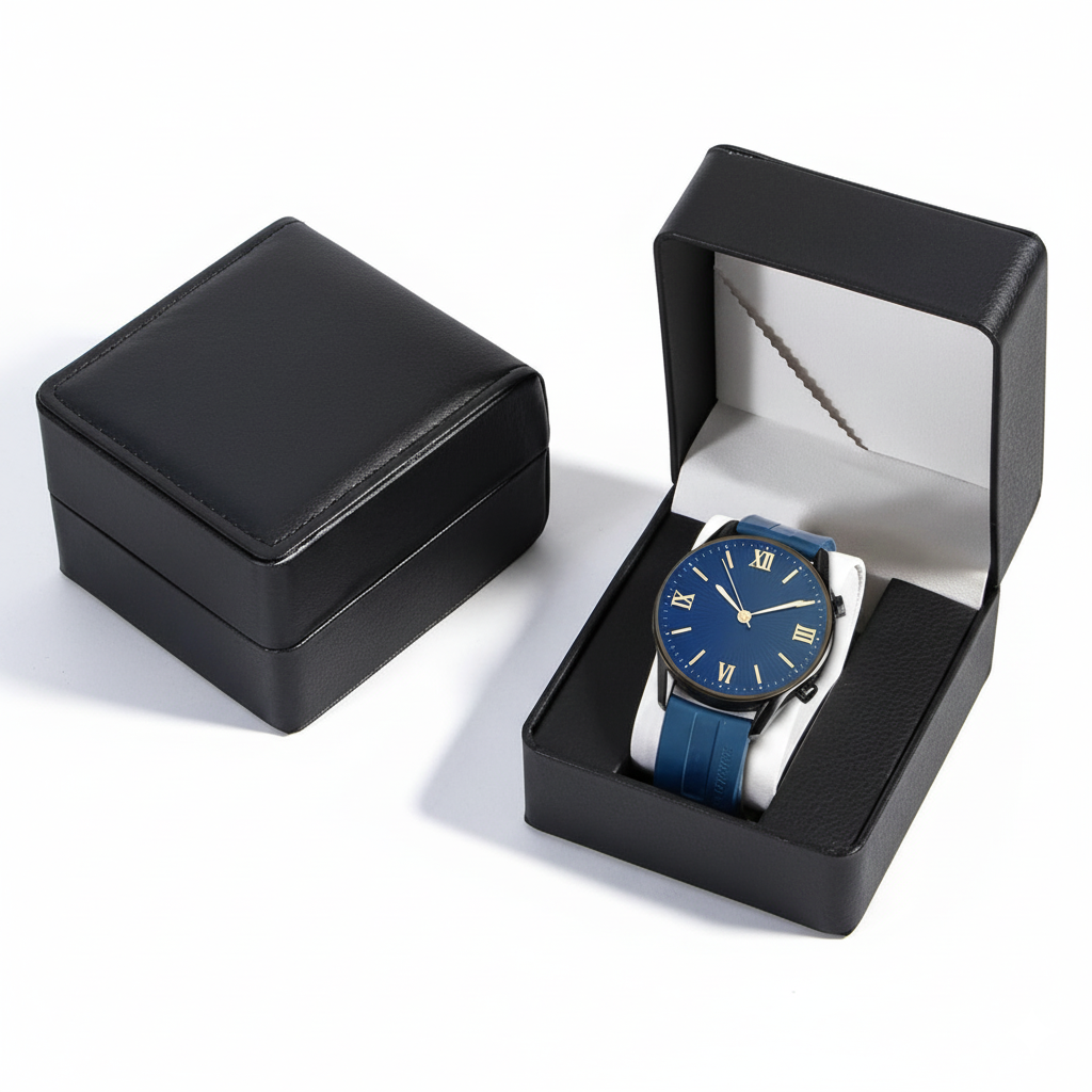 Boîte Montre Cuir Simili PU Compacte Coussin