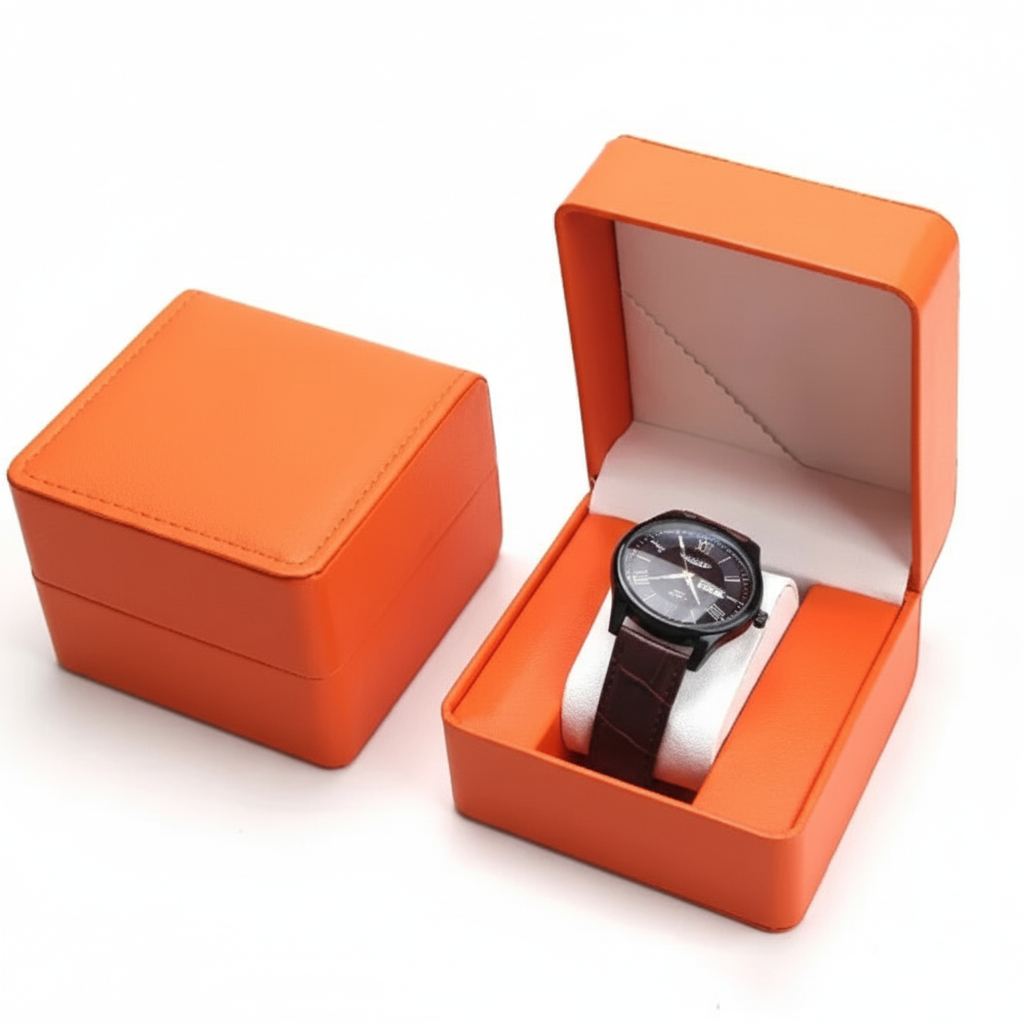 Boîte Montre Cuir Simili PU Compacte Coussin