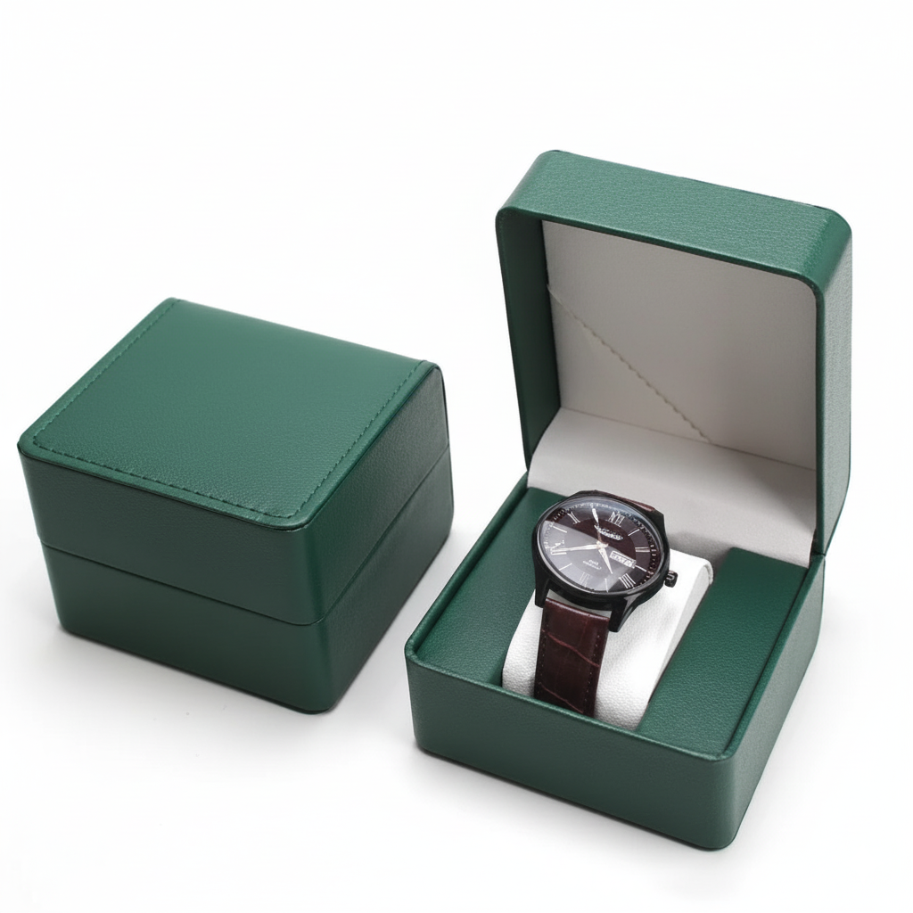 Boîte Montre Cuir Simili PU Compacte Coussin