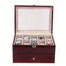 Coffret Montres Bois Massif Rouge Piano 20 Emplacements