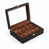 Coffret Montres Bois Asiatique Marron Vitrine
