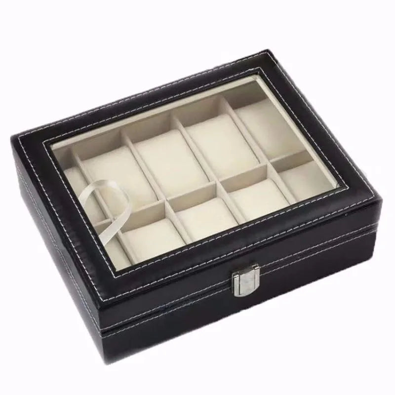 Boîte à Montres Beige Cuir 20 Emplacements