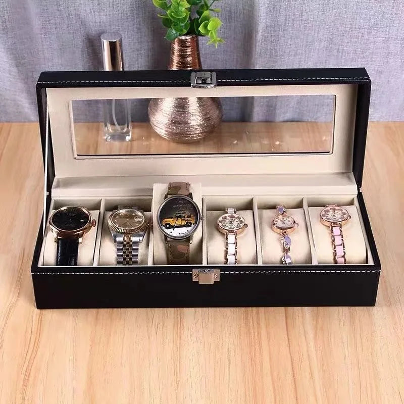 Boîte à Montres Beige Cuir 20 Emplacements