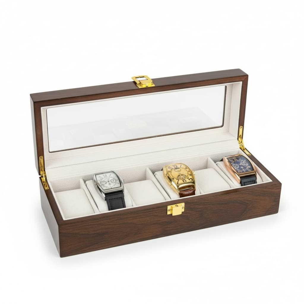 Boîte Montres Bois Laqué 6 à 12 Emplacements Coffret