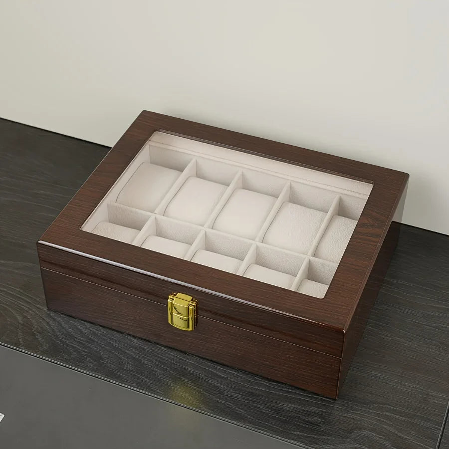 Boîte Montres Bois Laqué 6 à 12 Emplacements Coffret
