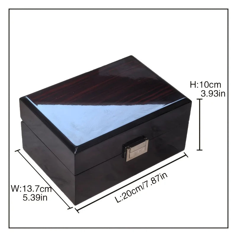 Boîte Montre Bois Laqué Cuir Doublure