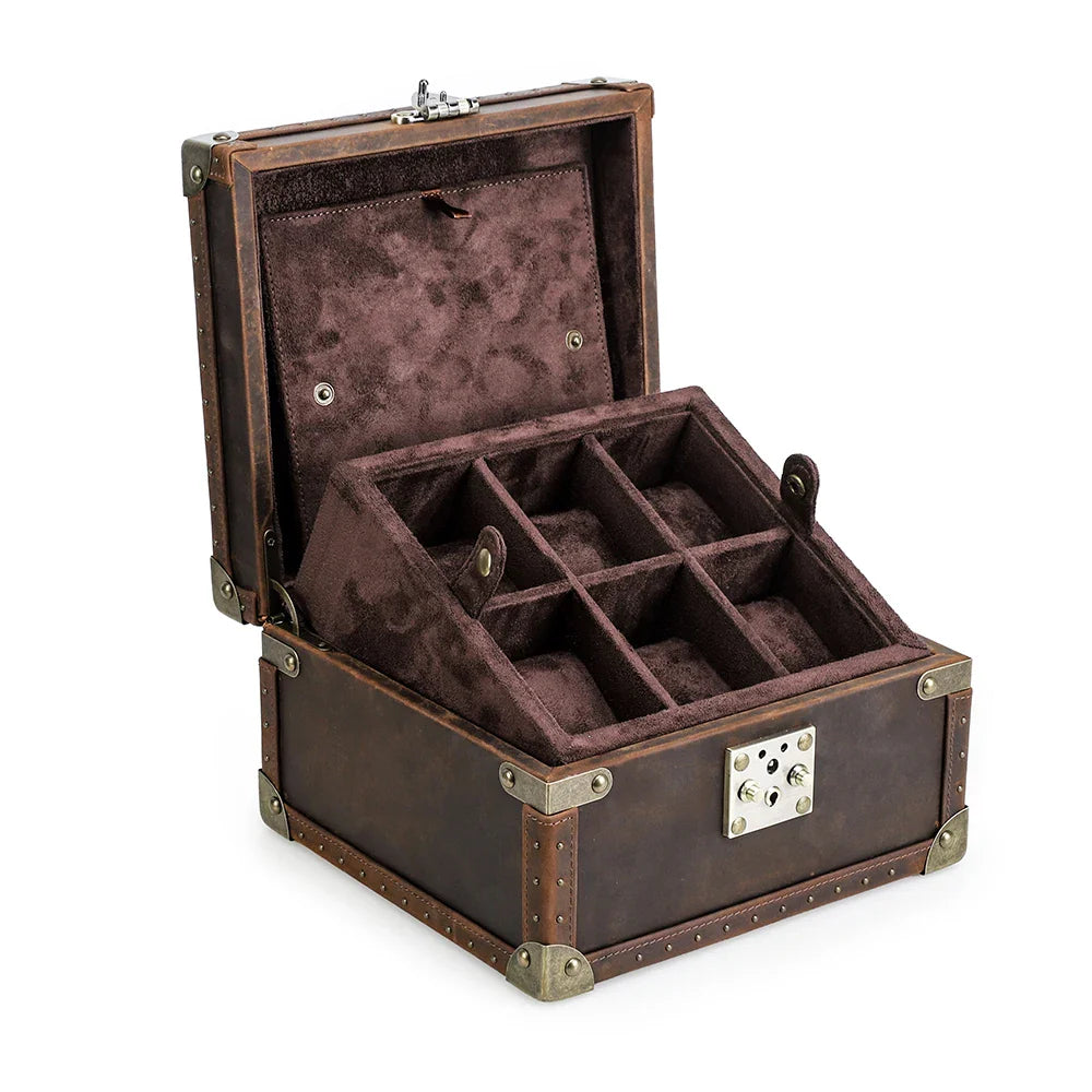 Boîte Montre Cuir Vintage 2 à 10 Places