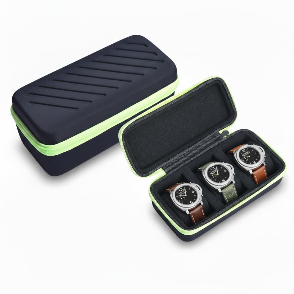 Mallette Montre Cuir Voyage 3 Places Portable