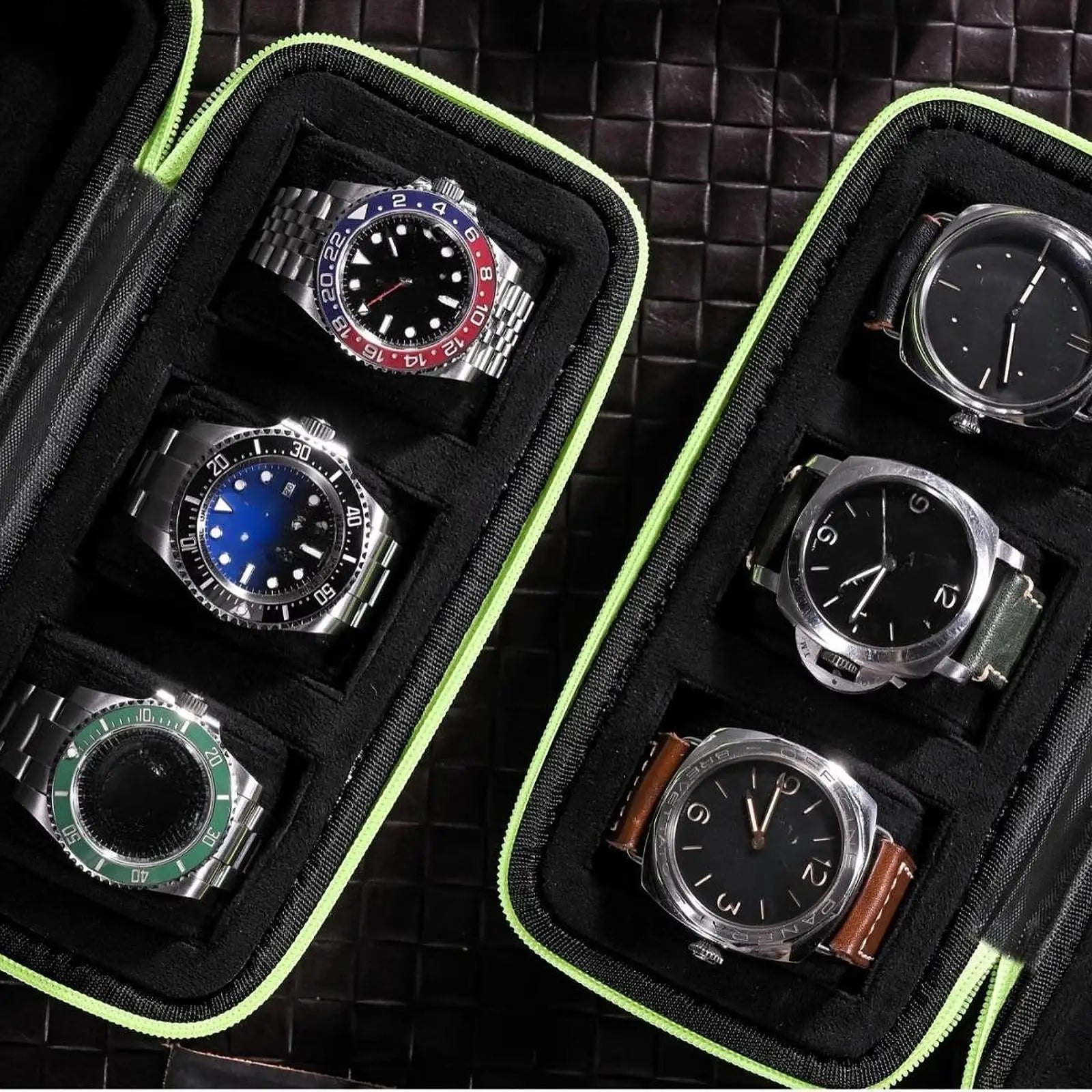 Mallette Montre Cuir Voyage 3 Places Portable