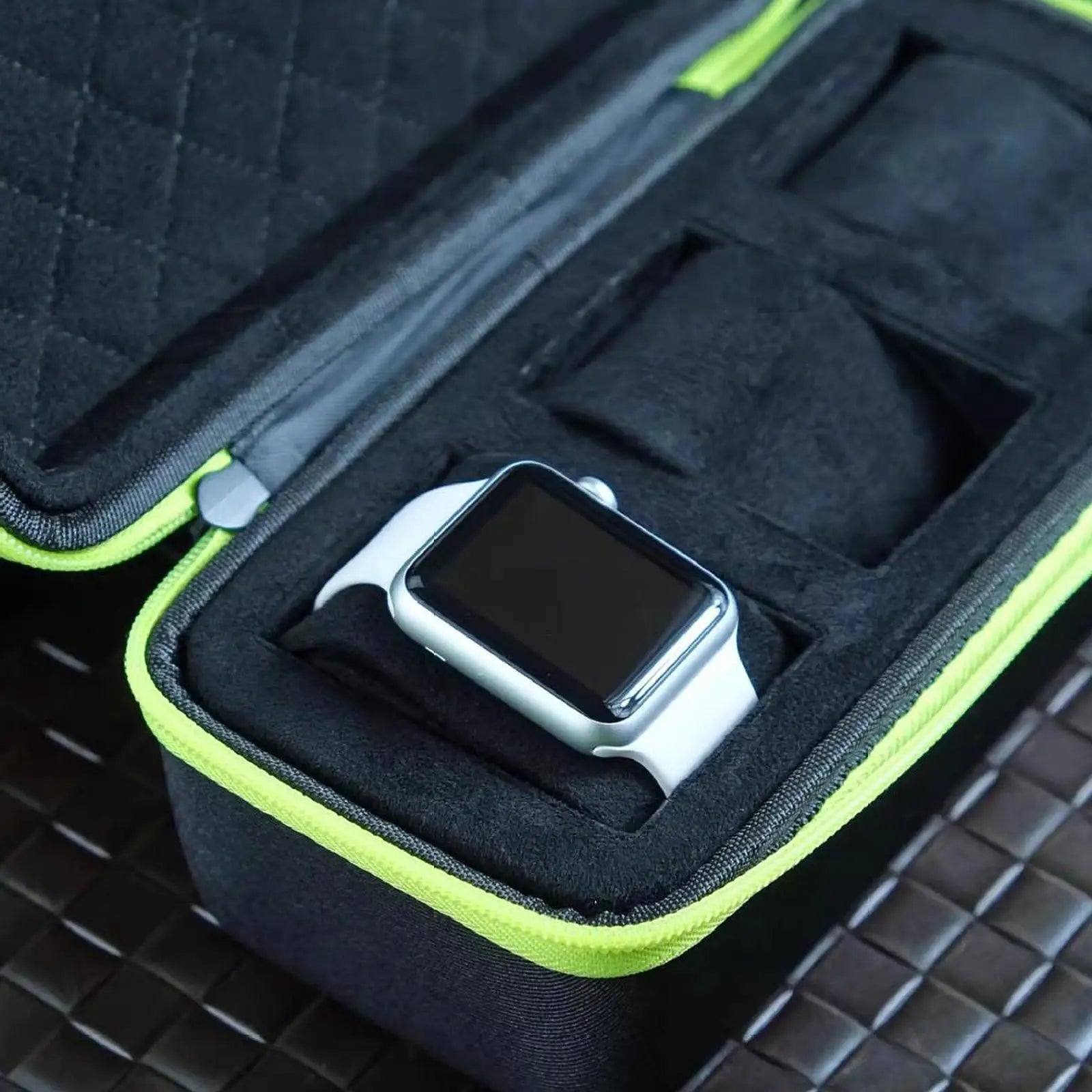 Mallette Montre Cuir Voyage 3 Places Portable