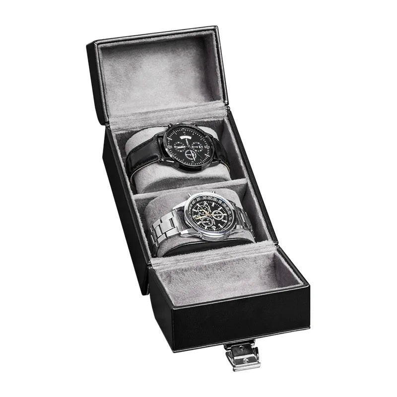 Boîte Montre Velours Noir 2 Emplacements