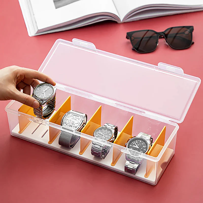 Boîte Montres Plastique Transparent Portable Compact